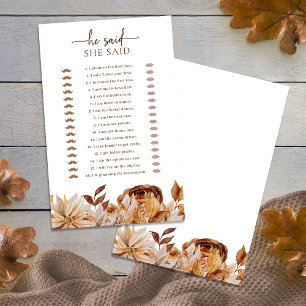 Jeu de Baby Shower d'Automne pour Mariée