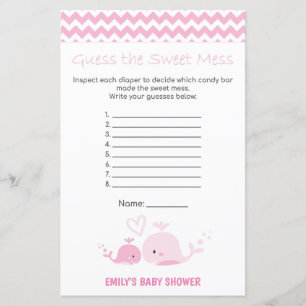 Jeu de Baby shower de baleine rose nautique IMPRIM