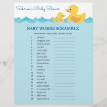 Jeu de Baby shower de canard en caoutchouc Scrambl