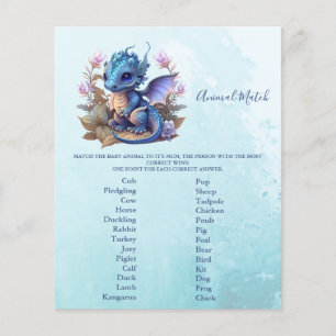 Jeu de Baby shower de correspondance avec les anim