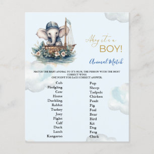 Jeu de Baby shower de correspondance avec les anim
