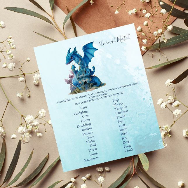 Jeu de Baby shower de correspondance avec les anim (Créateur téléchargé)