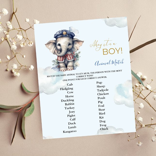 Jeu de Baby shower de correspondance avec les anim (Créateur téléchargé)