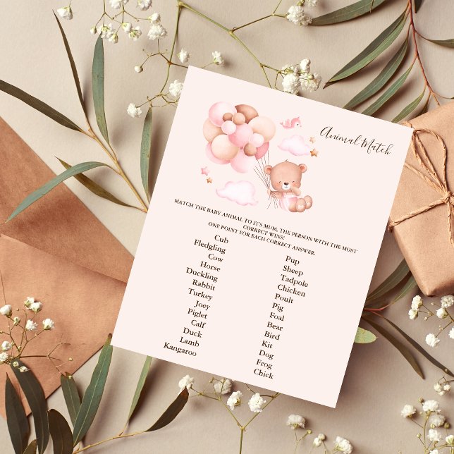 Jeu de Baby shower de correspondance avec les anim (Créateur téléchargé)