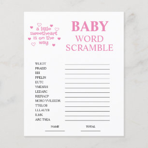Jeu de Baby shower de course de mots roses