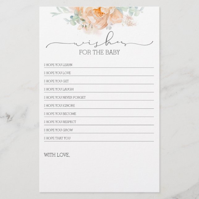 Jeu de Baby shower de fleurs douces (Devant)