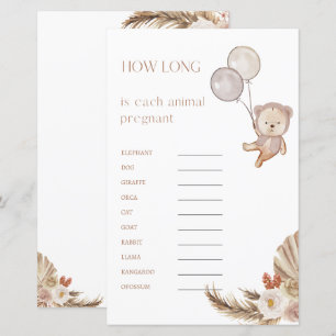 Jeu de Baby Shower de Grossesse Combien de Temps E