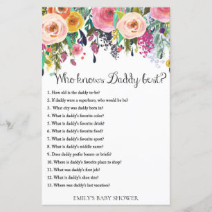 Jeu de Baby shower de jardin fleuri IMPRIMÉ
