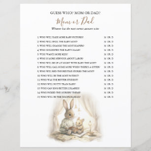 Jeu de Baby shower de lapin neutre pour les hommes