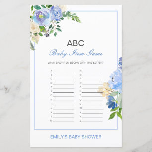 Jeu de Baby shower de l'élément Alphabet modifiabl