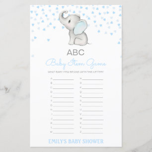 Jeu de Baby shower de l'élément Alphabet modifiabl