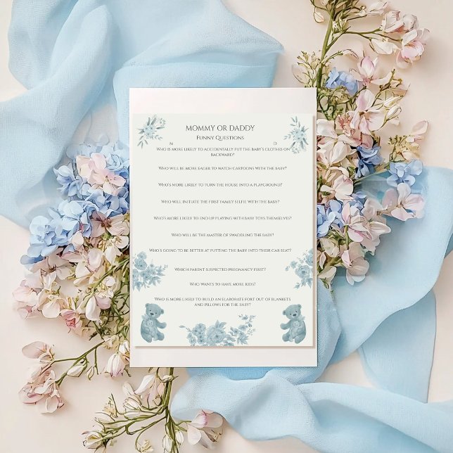 Jeu de Baby shower de l'ours et du lapin en toile  (Créateur téléchargé)