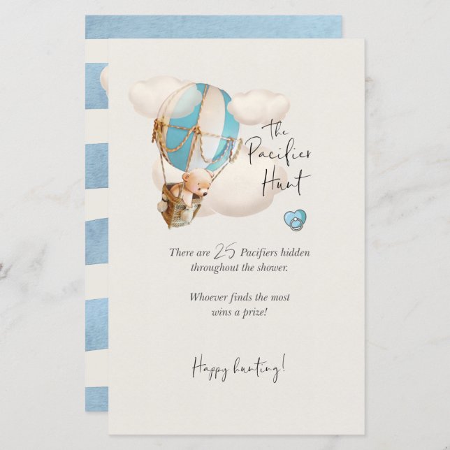 Jeu de Baby shower de l'ours - Le signe de chasse  (Devant / Derrière)