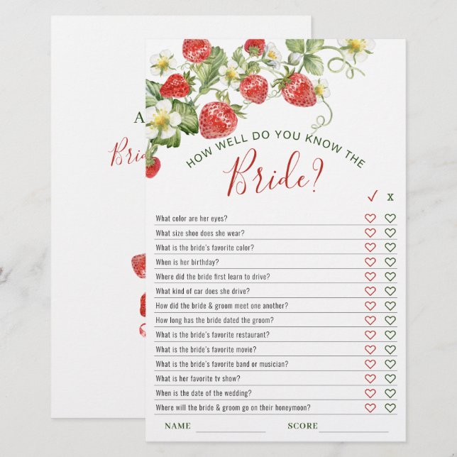Jeu de Baby Shower de mariage à l'aquarelle tendan (Devant / Derrière)