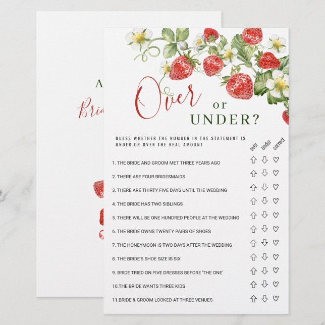 Jeu de Baby Shower de mariage à l'aquarelle tendan (Devant / Derrière)