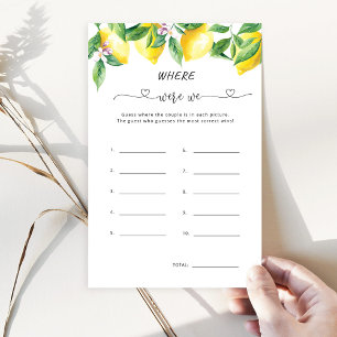 Jeu de baby shower de mariage au citron aquarelle