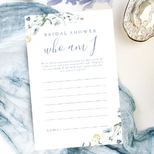 Jeu de baby shower de mariage Blue Wildflower qui