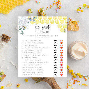 Jeu de baby shower de mariage dit-elle a dit-il ab