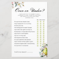 Jeu de Baby Shower de mariage sur ou sous la poire