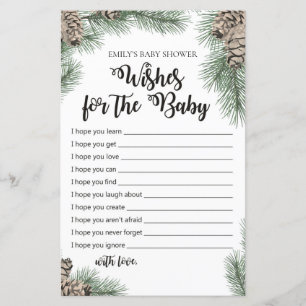 Jeu de Baby shower de Pinecone d'hiver IMPRIMÉ