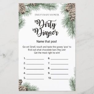 Jeu de Baby shower de Pinecone d'hiver IMPRIMÉ