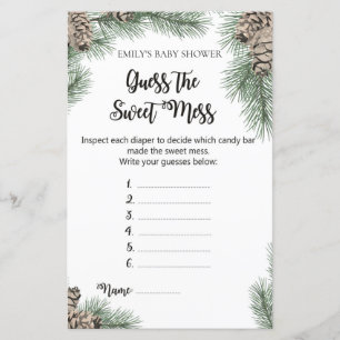 Jeu de Baby shower de Pinecone d'hiver IMPRIMÉ