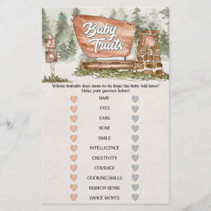 jeu de baby shower des traits de bébé dans le parc