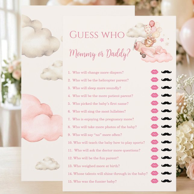 Jeu de Baby Shower : Devinez Maman ou Papa (We Can Bearly Wait Guess Who Mommy or Daddy Game | Girl Baby Shower)