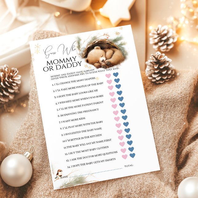 Jeu de Baby shower d'hiver de l'ours des bois à l' (Créateur téléchargé)