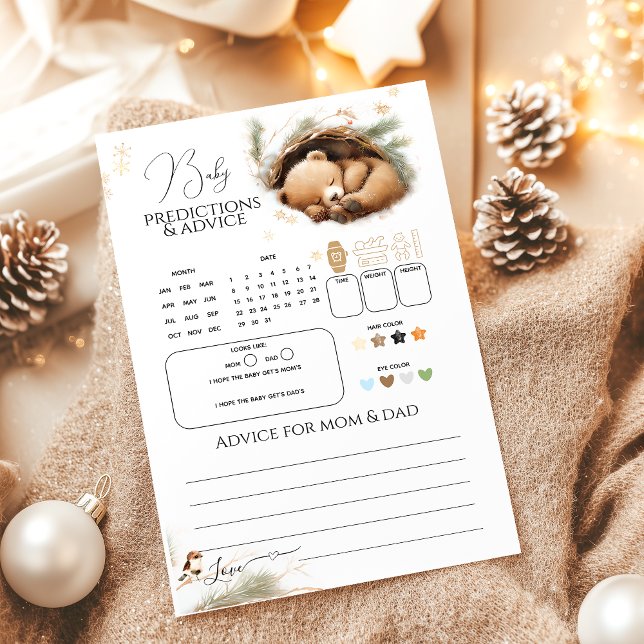 Jeu de Baby shower d'hiver de l'ours des bois à l' (Créateur téléchargé)