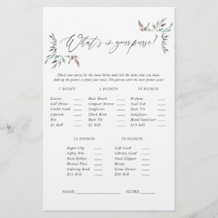 Jeu de Baby shower d'hiver de verdure rustique