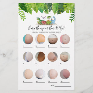 Jeu de Baby shower Dinosaur Ventre de bière