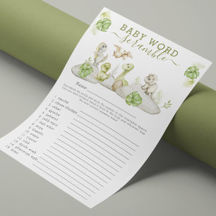 Jeu de Baby shower Dinosaur 'Word Scramble'