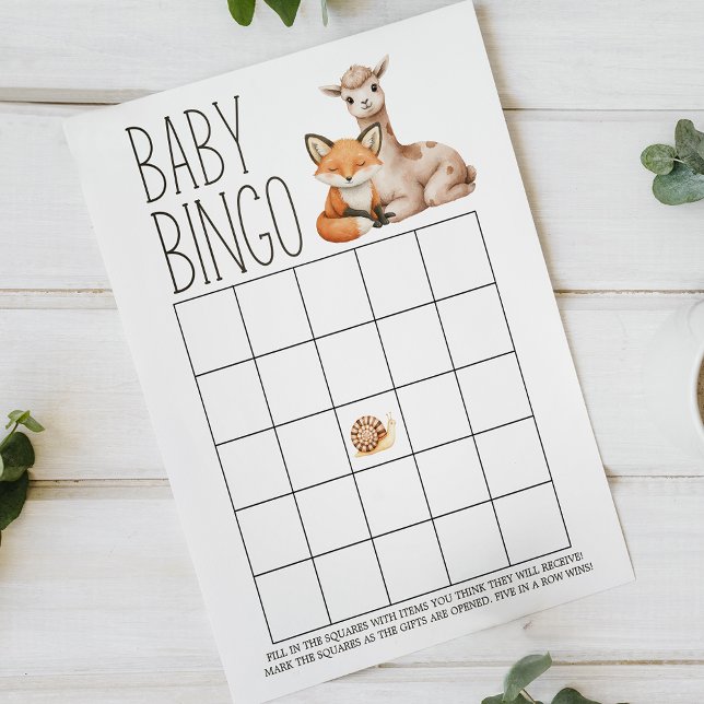 Jeu de Baby Shower Double Face Animaux de la Forêt (Créateur téléchargé)