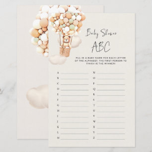 Jeu de Baby shower d'ours - Baby shower ABC