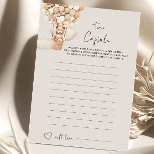 Jeu de Baby shower d'ours - Capsule de temps