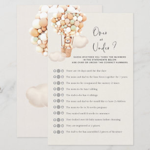 Jeu de Baby shower d'ours - Plus ou moins