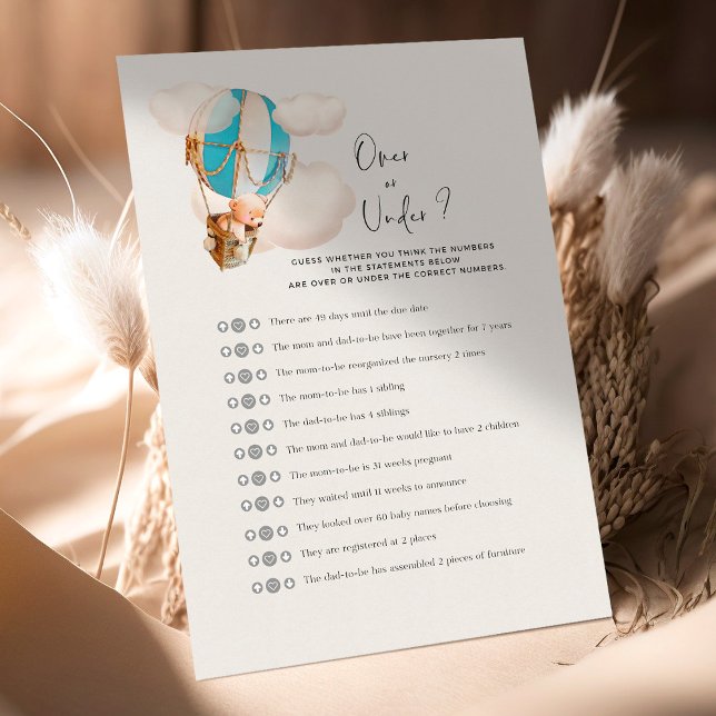 Jeu de Baby shower d'ours - Plus ou moins? (Créateur téléchargé)