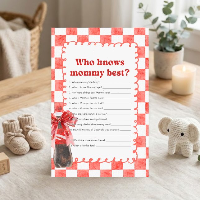 Jeu de Baby Shower « Elle est prête à éclater » Qu (She's Ready to Pop Cola Baby Shower Who Knows Mommy Best Game)
