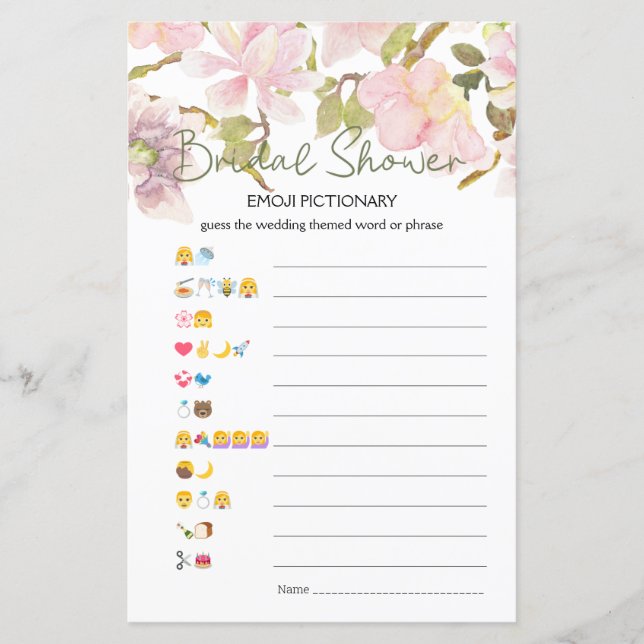 Jeu de Baby Shower Emoji Pictionary Rose Blush (Devant)