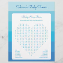 Jeu de baby shower en Blue Ombre Stripes