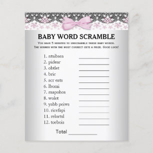 Jeu de Baby shower fille Word Scramble Rhyme Quiz