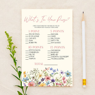 Jeu de Baby Shower Fleur de Wildflower Qu'est-ce q