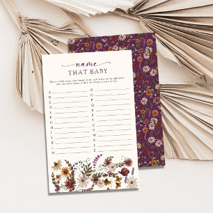 Jeu de Baby Shower Fleur Sauvage
