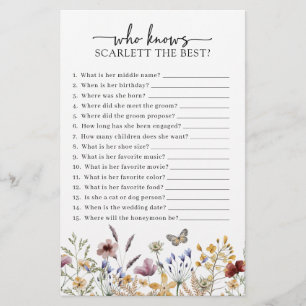 Jeu de Baby Shower Fleurs Sauvages Blanches