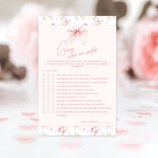 Jeu de baby shower floral avec un nœud chic : au-d