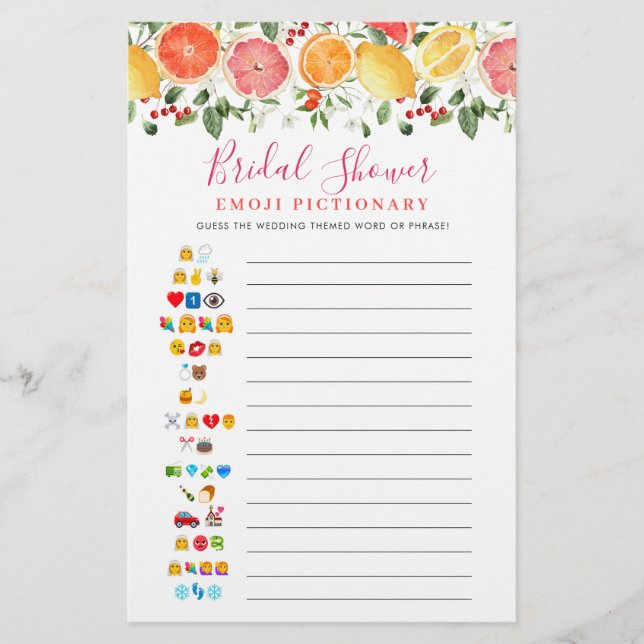 Jeu de Baby Shower Floral Clair Citron pour Mariag (Devant)