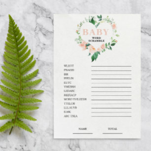 Jeu de Baby shower Flore Peach