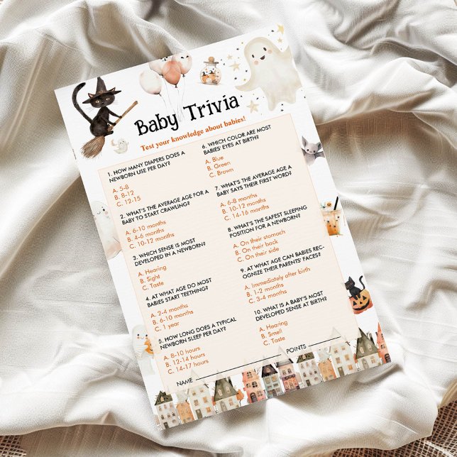 Jeu de Baby shower Halloween Baby Trivia (Créateur téléchargé)