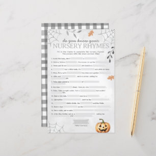 Jeu de Baby shower Halloween Ghost Nurserme Rhyme